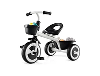 Toddler Tricycle with Adjustable Seat & Storage Baskets – White