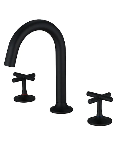 Greenspring 8 in. Widespread Double-Handle High-Arc Bathroom Faucet in Matte Black