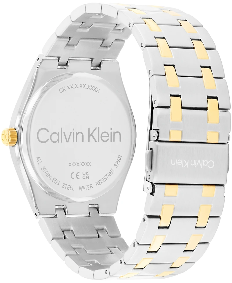 Calvin Klein Men's Two Tone Stainless Steel Bracelet Watch, 39mm