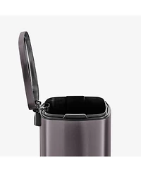 Qualiazero 50L / 13.2 Gallon Rectangular Step Can -Black Stainless Steel