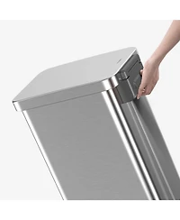 Qualiazero 50L / 13.2 Gal Slim, Stainless Steel Step On Trash Can with ring liner