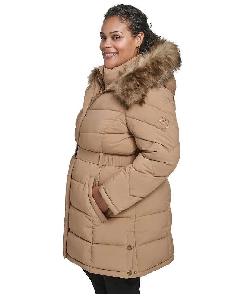 Tommy Hilfiger Plus Hooded Puffer Coat