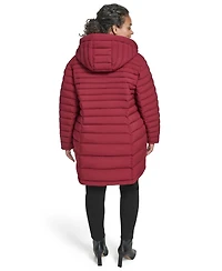Tommy Hilfiger Plus Hooded Packable Puffer Coat