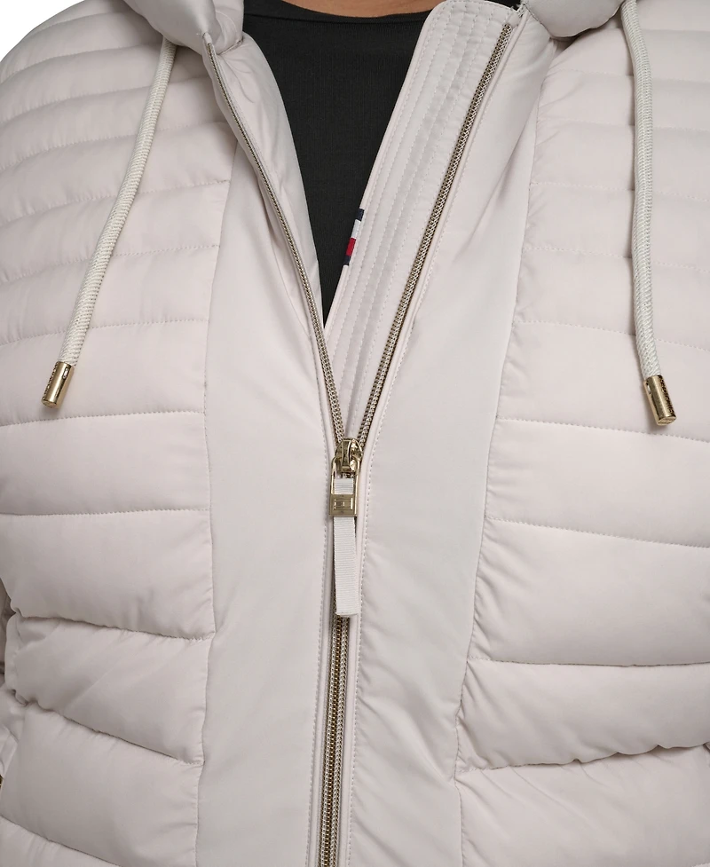 Tommy Hilfiger Plus Hooded Packable Puffer Coat