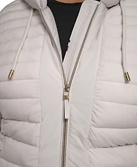 Tommy Hilfiger Plus Hooded Packable Puffer Coat