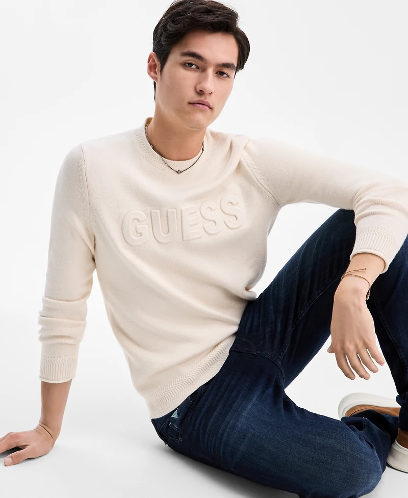 Guess Men's 3D Logo Crewneck Sweater
