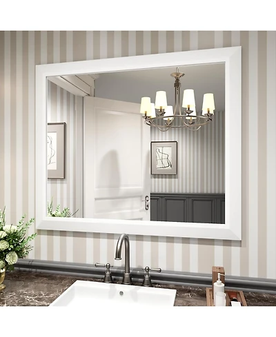 Amorho Bathroom Mirror, 40" x 36" Inch Thick Metal Framed Wall Mirrors for Over Sink, Bedroom, Living Room, Entryway