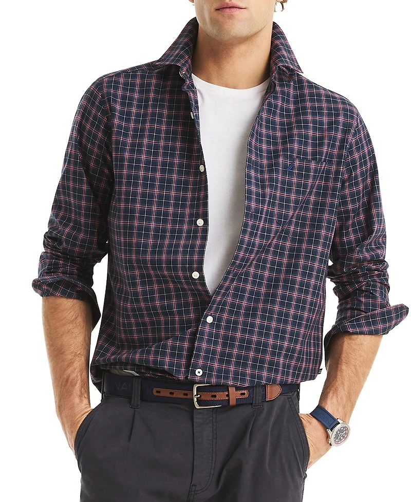 Nautica Men's Long Sleeve Plaid Shirt