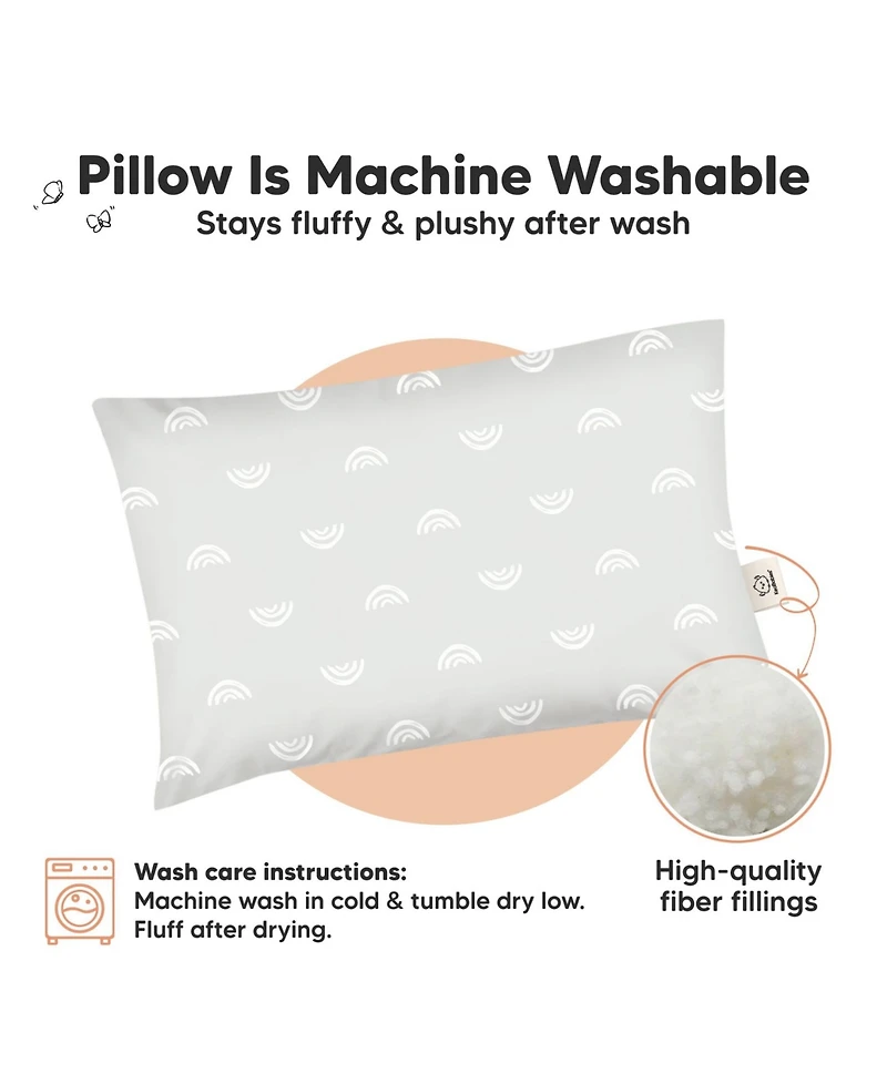 1pk Toddler Pillow, Soft Organic Cotton Pillows for Sleeping, 13X18 Kids Pillow