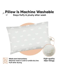 1pk Toddler Pillow, Soft Organic Cotton Pillows for Sleeping, 13X18 Kids Pillow