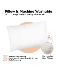 1pk Toddler Pillow, Soft Organic Cotton Toddler Pillows for Sleeping, 13X18 Kids Pillow