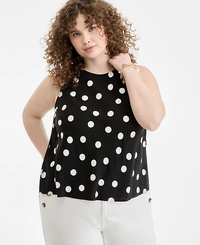 On 34th Trendy Plus Round-Neck Sleeveless Top, Macy's Exclusive