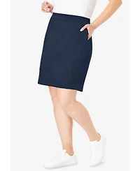 Woman Within Plus Stretch Cotton Skort