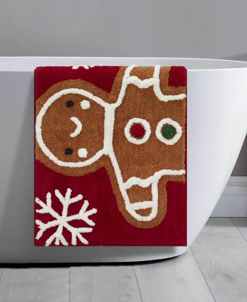 Avanti Gingerbread Man Polyester Bath Rug, 30" x 20"