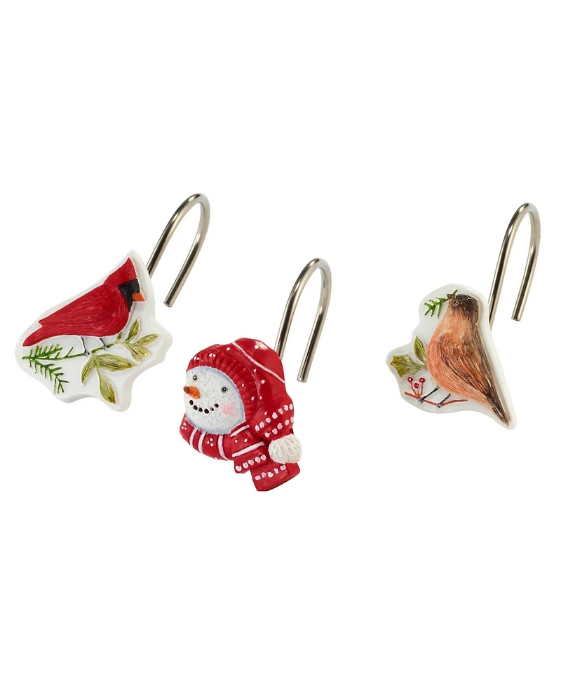 Avanti Holiday Cheer Resin Shower Hooks, Set of 12