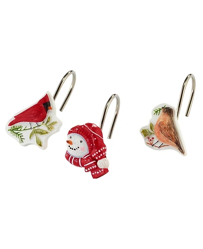 Avanti Holiday Cheer Resin Shower Hooks, Set of 12