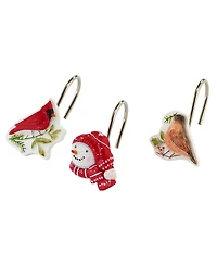 Avanti Holiday Cheer Resin Shower Hooks, Set of 12