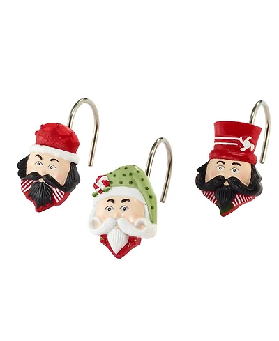 Avanti Peppermint Nutcracker Resin Shower Hooks, Set of 12
