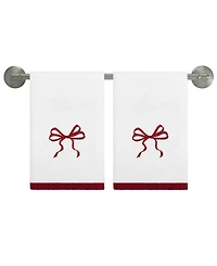 Avanti Christmas Bows Cotton 2-Pc. Hand Towel Set, 28" x 16"
