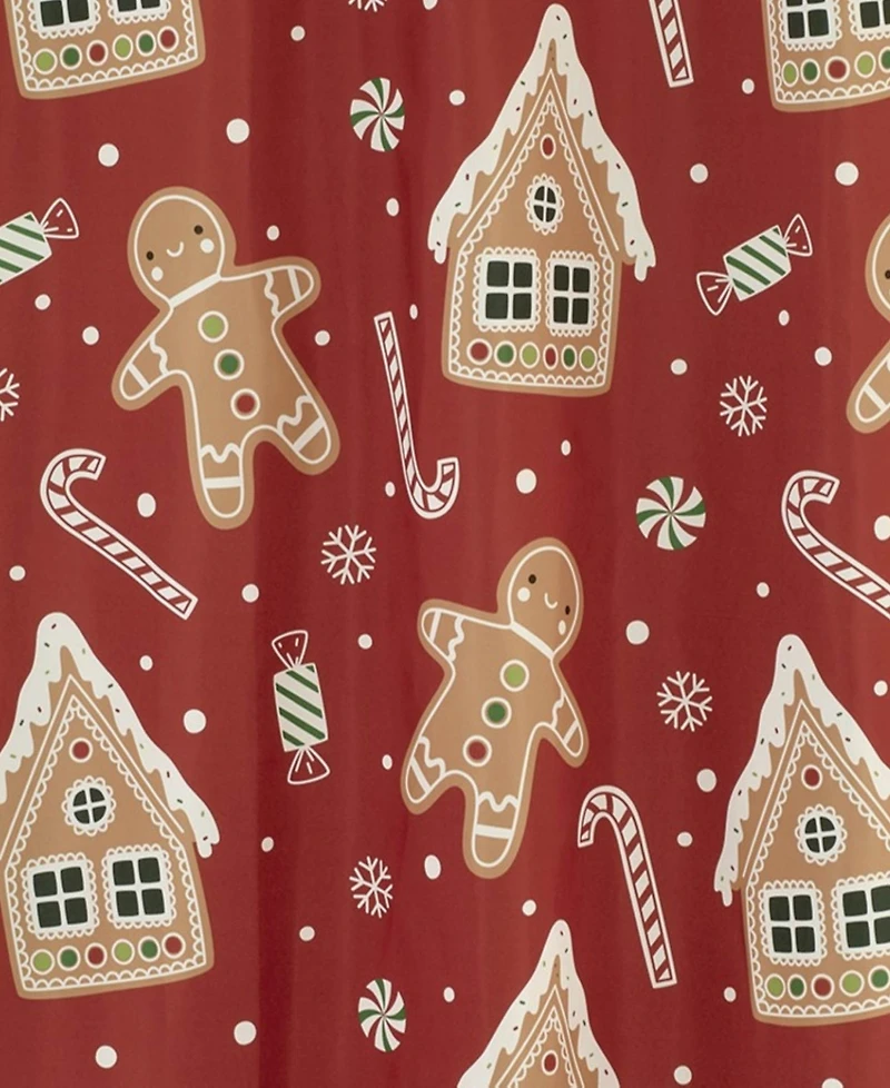 Avanti Gingerbread Man Polyester Shower Curtain, 72" x 72"