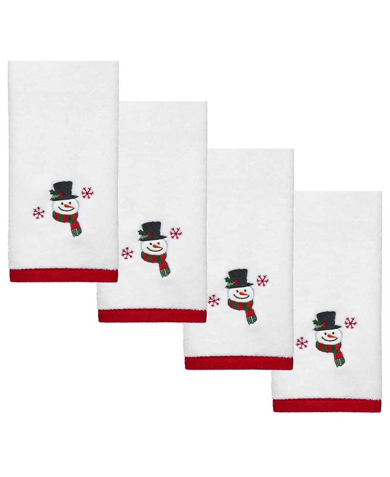 Avanti Winter Snowman Cotton 4-Pc. Fingertip Towel Set, 18" x 11"