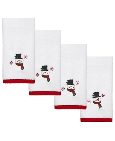 Avanti Winter Snowman Cotton 4-Pc. Fingertip Towel Set, 18" x 11"
