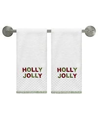 Avanti Holly Jolly Cotton 2-Pc. Hand Towel Set, 28" x 16