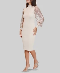 Dylan Ryan Juniors' Mock Neck Sweater Midi Dress