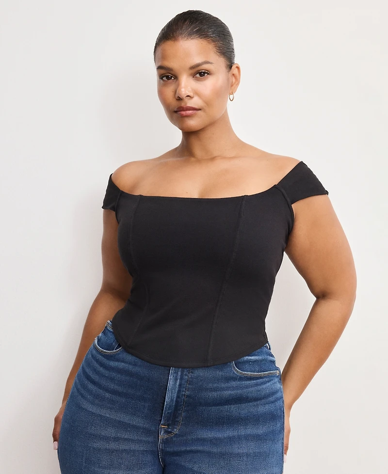Good American Women's Dolly Joleans Cropped Corset Top
