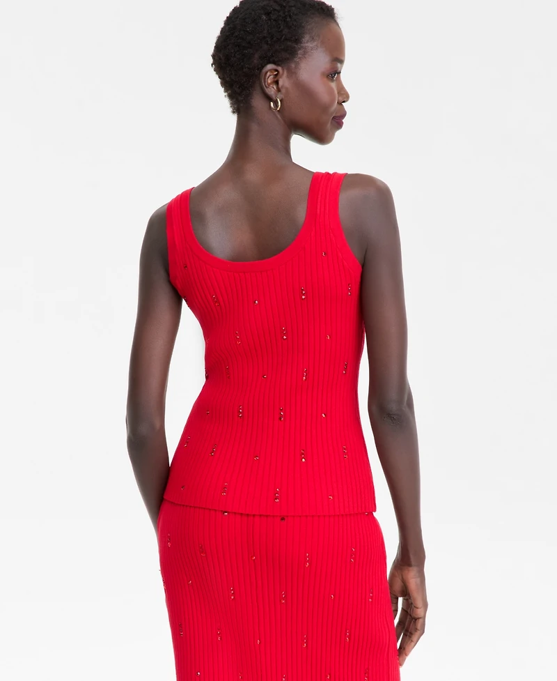 I.n.c. International Concept Women's Embellished Sweater Tank Top, Macy's Exclusive