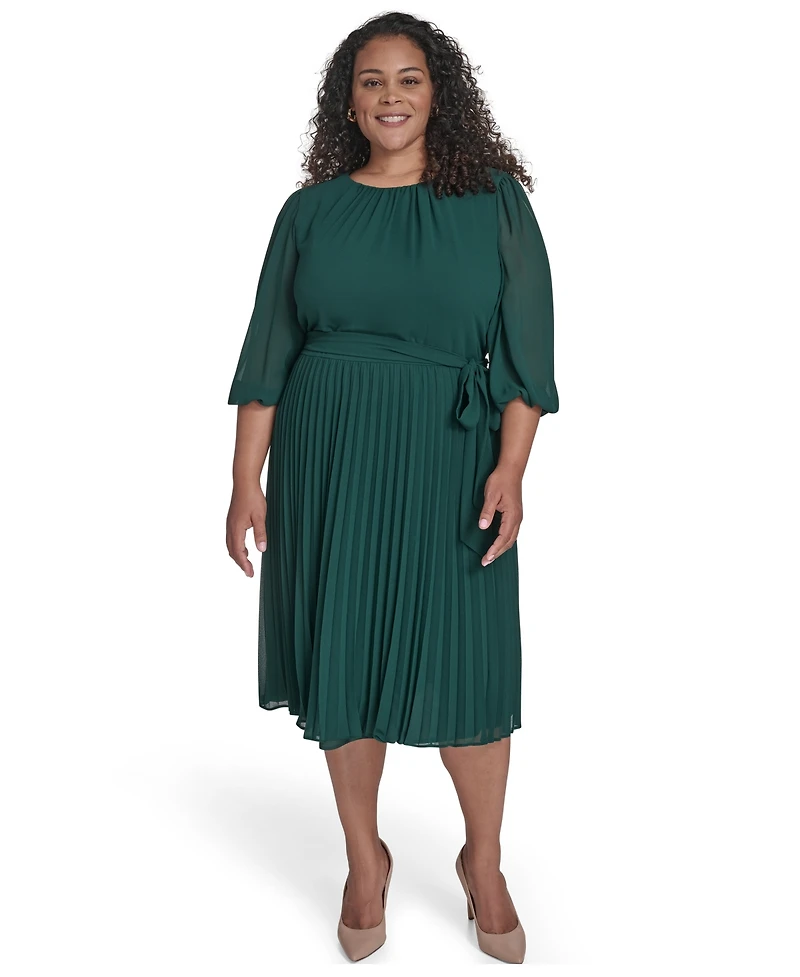 Jessica Howard Plus Ballon Sleeve Midi Dress