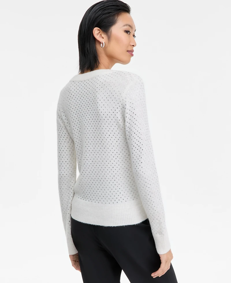 I.n.c. International Concepts Women's Rhinestone Embellished Sweater, Macy's Exclusive