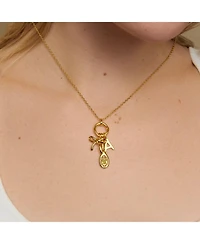 Little Sky Stone 14K Gold Plated Tennis Racket Charm Necklace