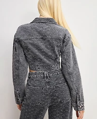 Good American Women's Dolly Joleans Crystal Denim Jacket, Regular & Plus