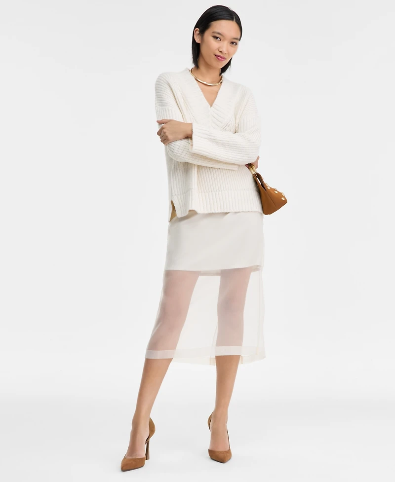 I.n.c. International Concepts Women's Oversized Ribbed Sweater, Macy's Exclusive