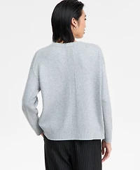 I.n.c. International Concepts Women's Ribbed-Trim Crewneck Pullover Sweater, Macy's Exclusive