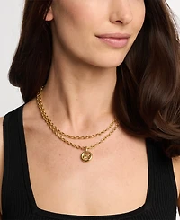 Michael Kors Gold-Tone Double Layer Logo Necklace