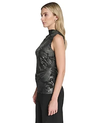 Calvin Klein Women's Novelty Printed Ruched Top
