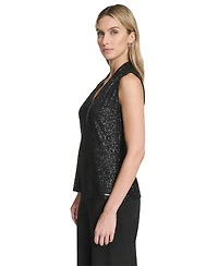 Calvin Klein Women's Sequin Detail V-Neck Blouse
