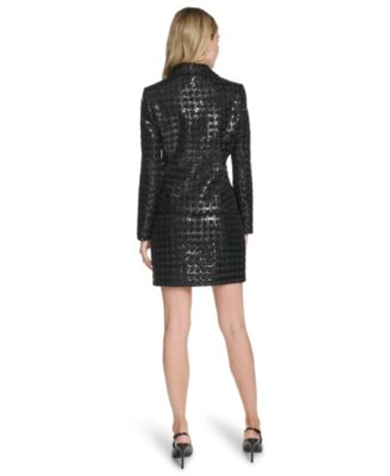 Calvin Klein Womens Novelty Shine Jacket Skirt