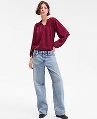 Lucky Brand Women's Legend Rhinestone Stud Barrel-Leg Jeans