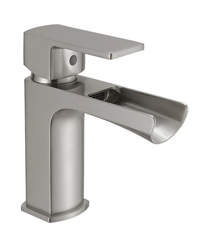 Waterfall Single Handle Hole Low-Arc Modern Bathroom Faucet Drip-Free Vanity Sink