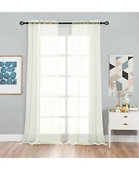 Kate Aurora Designer Sheer Voile Rod Pocket Curtains For Small Windows