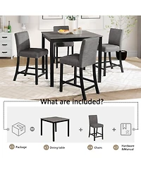 Casainc 5 Piece Counter Height Table Set with 4 Chairs for Kitchen or Dining Room