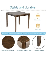 Casainc 5 Piece Wooden Dining Table Set with 4 Chairs for Kitchen or Dining Room