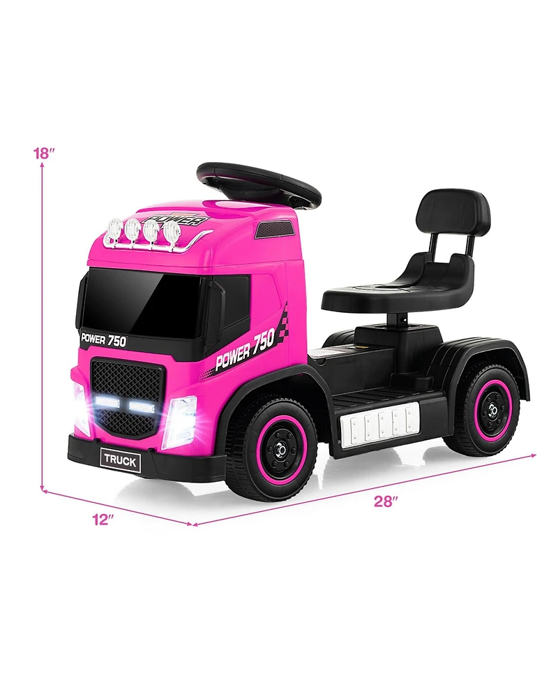 6V Kids Electric Ride-on Truck with Height Adjustable Seat