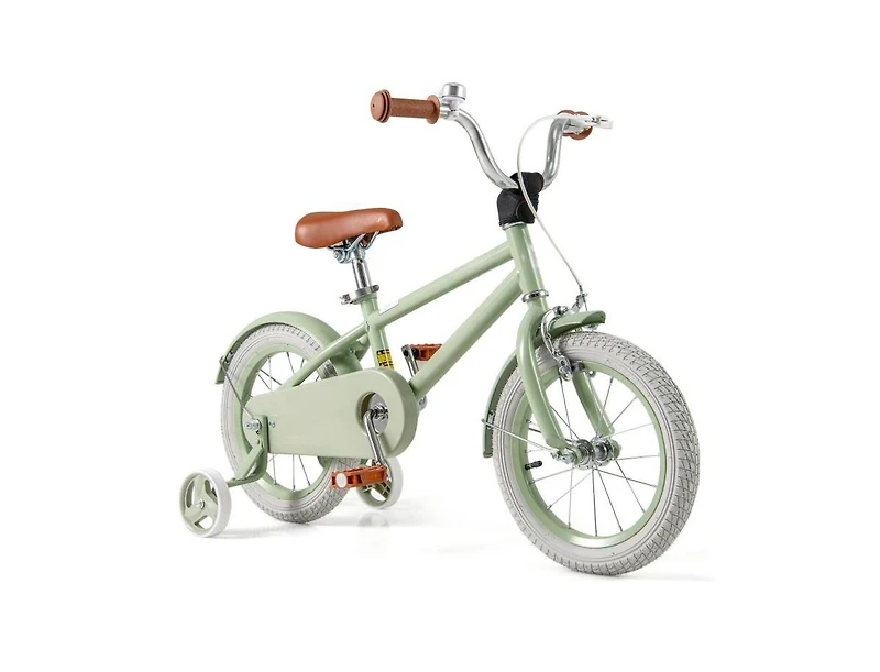 14-Inch Kids Bike with Adjustable Handlebar & Saddle – Green