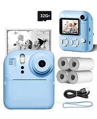 2-in-1 Instant and Digital Kids Camera with Hd Video, 16X Zoom, Printing, Games, and Accessories
