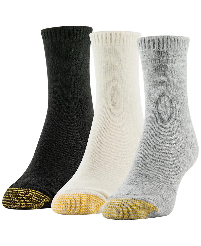Gold Toe Women's 3-Pack Fuzzy Midi Crew Socks