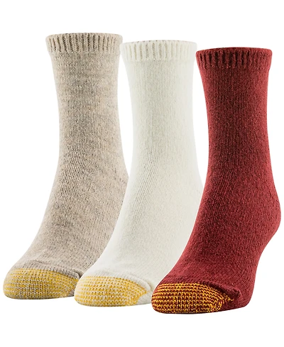 Gold Toe Women's 3-Pack Fuzzy Midi Crew Socks